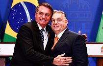 Hungarian Prime Minister Viktor Orban and former Brazilian President Jair Bolsonaro