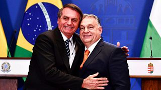 Hungarian Prime Minister Viktor Orban and former Brazilian President Jair Bolsonaro