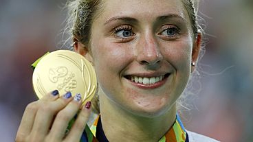 La cycliste et médaillée d'or britannique Laura Trott au JO de Rio en 2016.