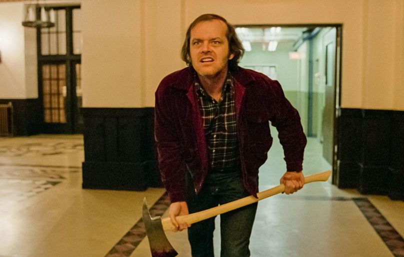 Jack Nicholson appears in "The Shining" holding an axe.