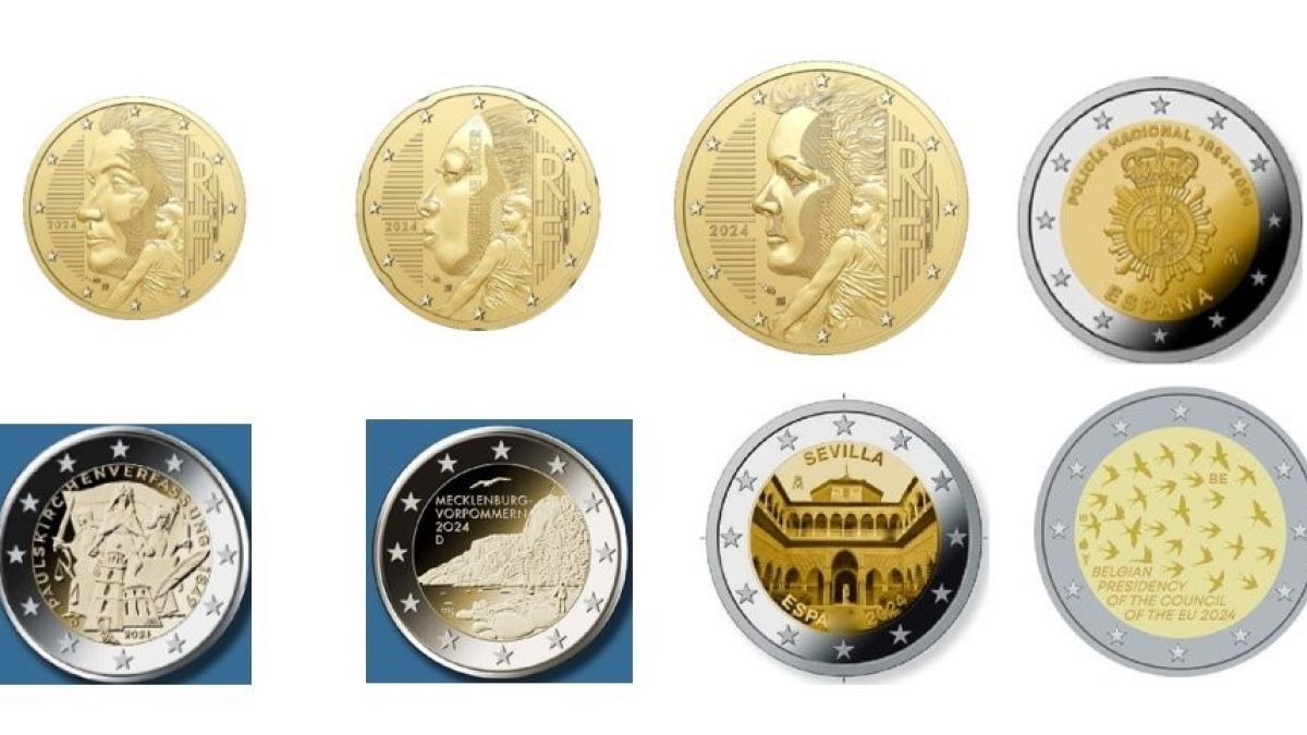 Новые монеты евро.