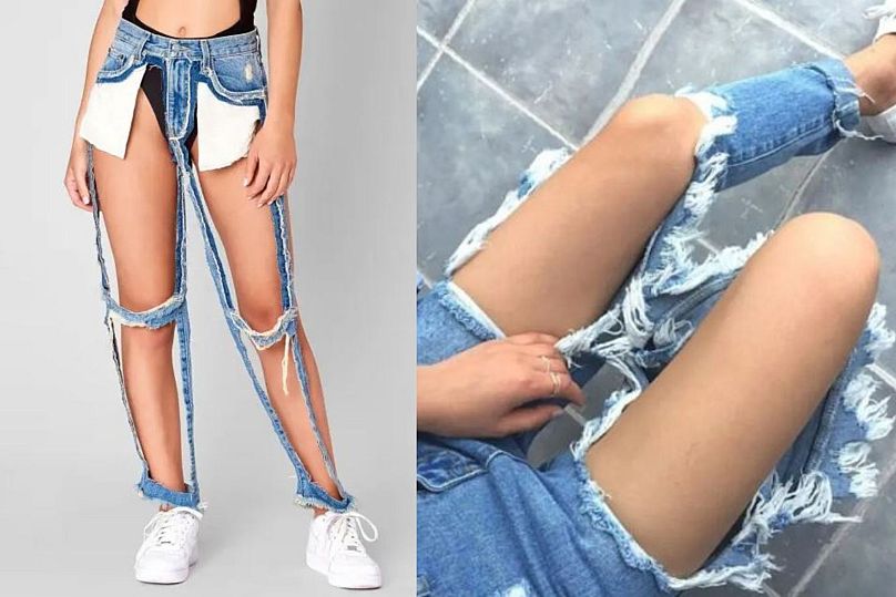 One-hole "grunge" jeans - OUT