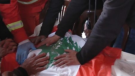 تشييع جثامين ضحايا القصف الإسرائيلي في لبنان. 2024/03/27
