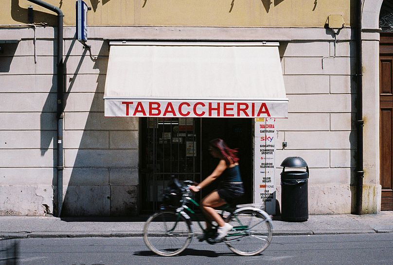 A tobacconist in Modena. Cancer rates are higher in the north of Italy, though people smoke less than in the south.