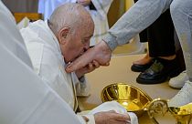 Papa Francisco em cerimónia lava-pés