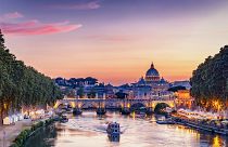Una vista de Roma, Italia