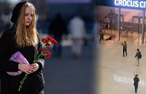 A Crocus City áldozataira emlékezik egy nő, és a négy terrorista