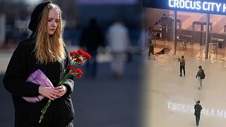 A Crocus City áldozataira emlékezik egy nő, és a négy terrorista