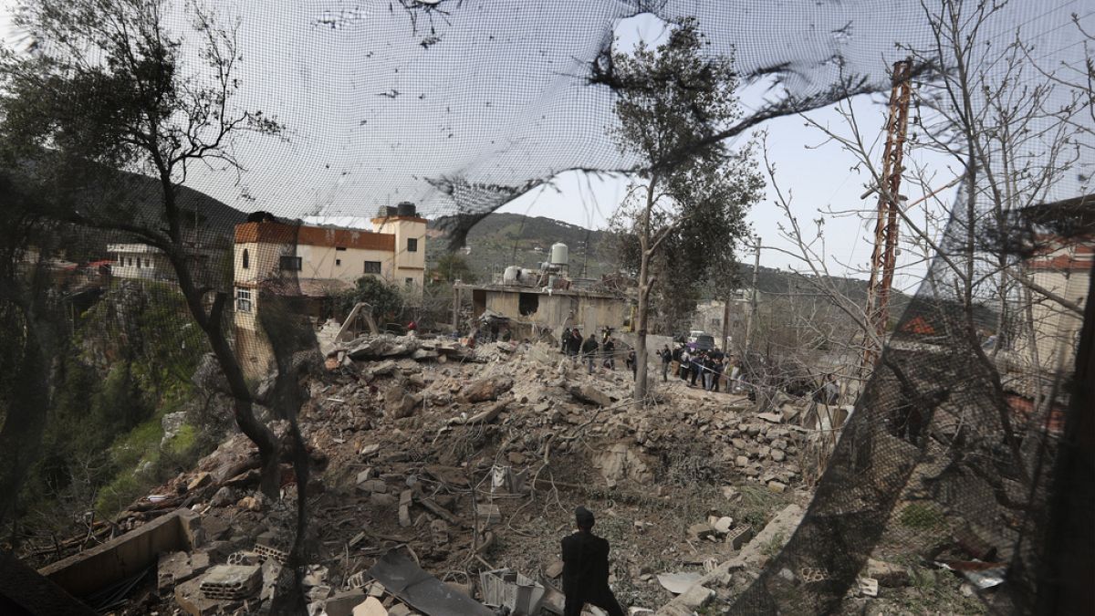 edifici distrutti in Libano, immagine d'archivio