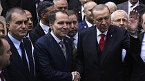 YRP lideri Fatih Erbakan ve Cumhurbaşkanı Recep Tayyip Erdoğan 