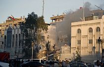 Az itáni nagykövetség konzulátusi szárnya az izraeli csapás után