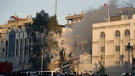 Az itáni nagykövetség konzulátusi szárnya az izraeli csapás után