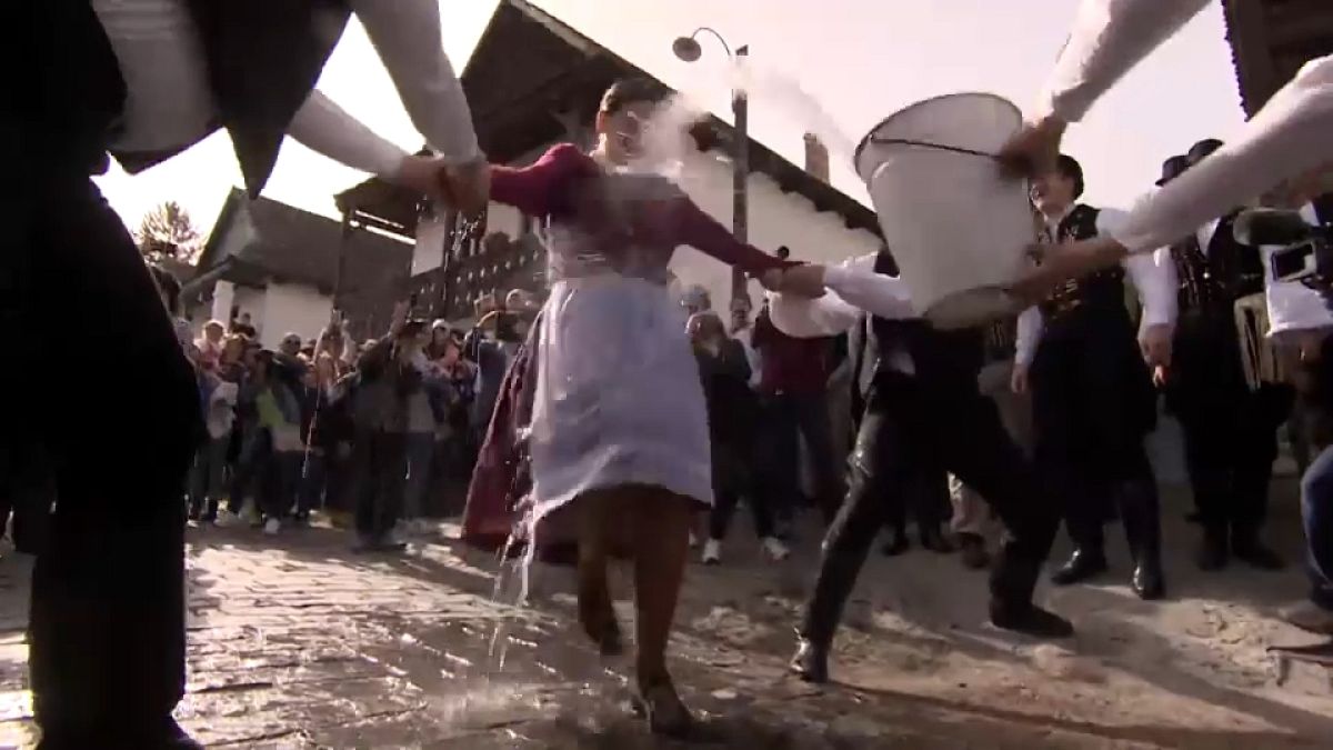 Hungarian village Holloko celebrates Easter Monday with centries old 'water' tradition thumbnail