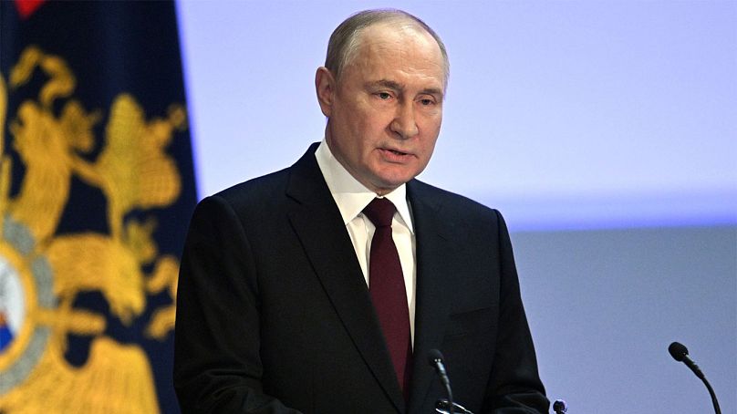 Vlagyimir Putyin a Belügyminisztériumban, 2024 április 2-án