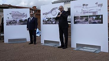 Italiens Kulturminister Gennaro Sangiuliano (links) und Roms Bürgermeister Roberto Gualtieri (rechts) stellten das neue Projekt vor.