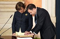 Le nouveau Premier ministre Luis Montenegro a prêté serment au Palais national d'Ajuda à Lisbonne.