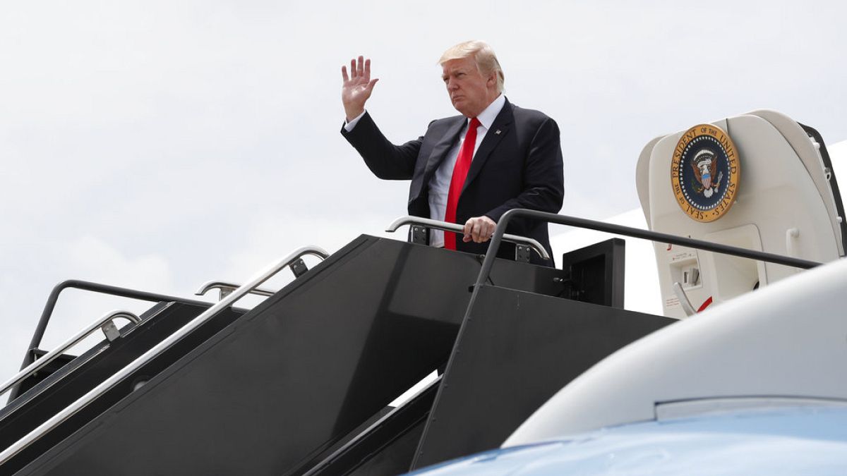 Donald Trump érkezik a Dulles repülőtérre, 2017 július 22. 