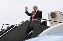 Donald Trump érkezik a Dulles repülőtérre, 2017 július 22. 