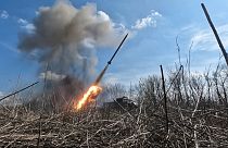 Photo of missile taken from video released by Russian Defence Ministry Press Service on Saturday, March 30, 2024.