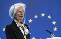President of European Central Bank Christine Lagarde talks to the media after a meeting of the ECB's governing council, in Frankfurt, Germany, Thursday, March 7, 2024.