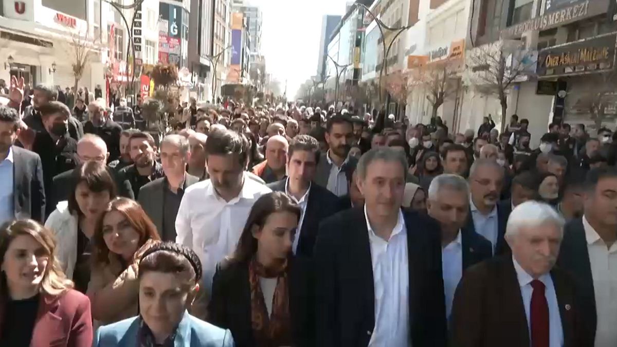 Van'da aralarında milletvekillerinin de bulunduğu çok sayıda kişi, Abdullah Zeydan kararına karşı düzenlenen yürüyüşe katıldı