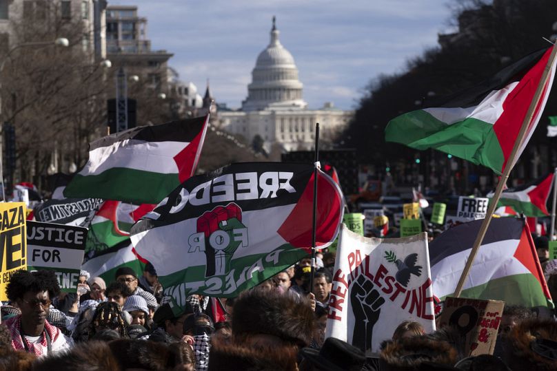 Palesztinpárti tüntetés Washingtonban, 2024 február