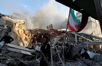 ساختمان کنسولگری ایران در دمشق پس از حمله روز دوشنبه اول آوریل ۲۰۲۴