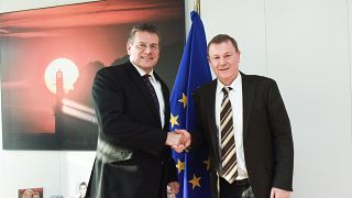 Markus Pieper e Maroš Šefčovič, vice-presidente da Comissão Europeia