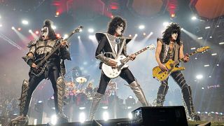 KISS perform during the final night of the "Kiss Farewell Tour"at Madison Square Garden in New York on Dec. 2, 2023.