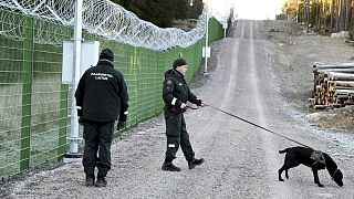 Archív fotó: finn határőrök Imatránál, az orosz határon