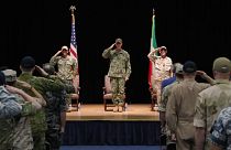 مراسم اعلام تحویل فرماندهی رزم‌گروه ترکیبی ۱۵۳ از ایالات متحده به ایتالیا در تاریخ سوم آوریل ۲۰۲۴