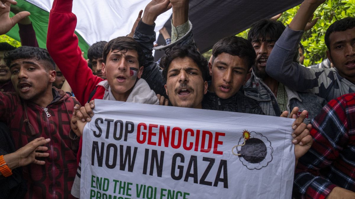 متظاهرون في كشمير الهندية ضد العمليات العسكرية الإسرائيلية في غزة
