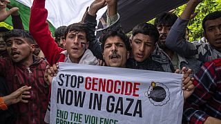 متظاهرون في كشمير الهندية ضد العمليات العسكرية الإسرائيلية في غزة