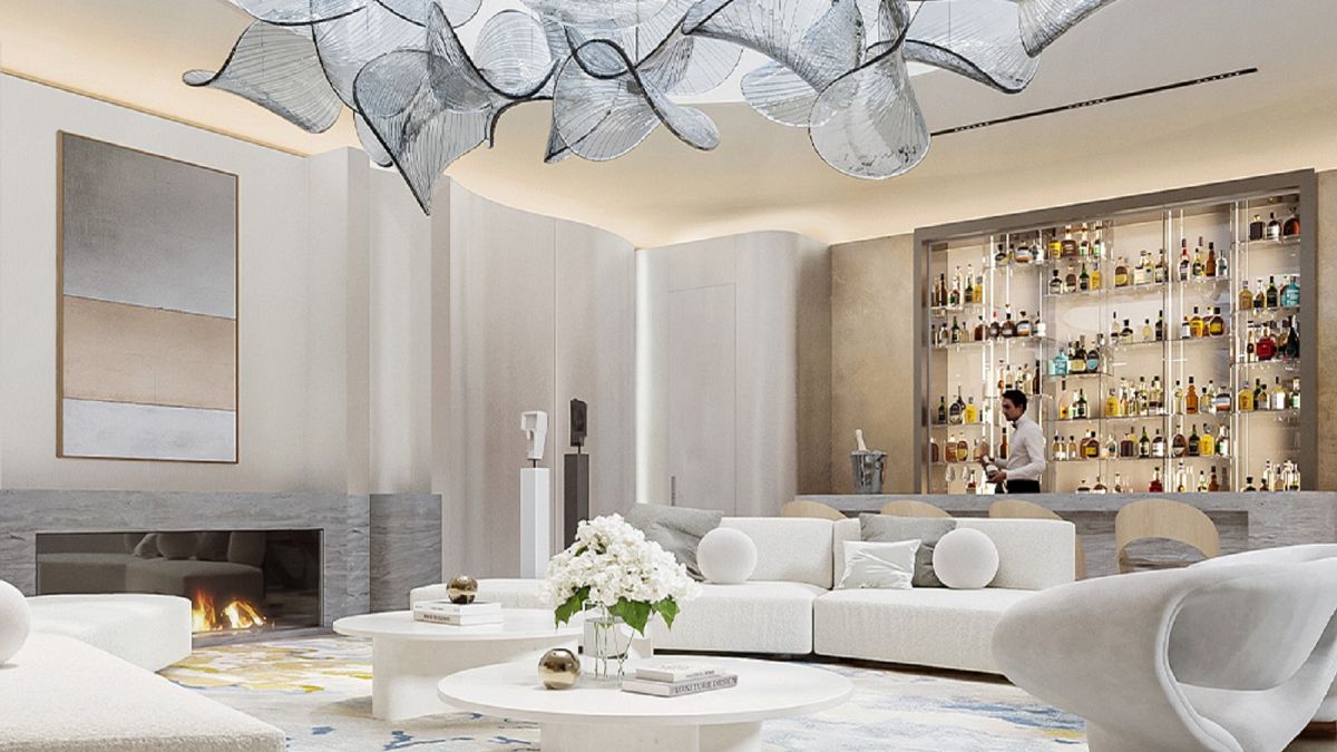 Ein Modell, wie eine Lounge in einem der Luxusbunker von Oppidum aussehen könnte.