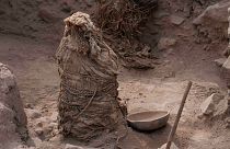 یکی از پنج مومیایی کشف شده در پرو. نوامبر ۲۰۲۳
