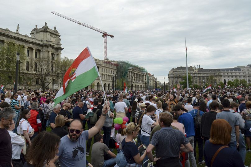 Protest gegen die Regierung Orban in Budapest