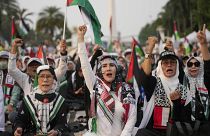 Imagen de una manifestación a favor de los palestinos y en contra de la ofensiva militar de Israel en la Franja de Gaza.