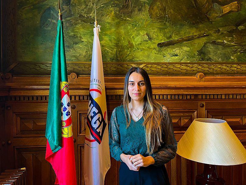 Rita Maria Matias at the Chega headquarters in the Portuguese Parliament