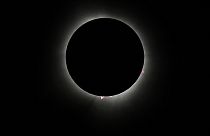 The moon covers the sun during a total solar eclipse Monday, April 8, 2024, as seen from Carbondale, Ill. 