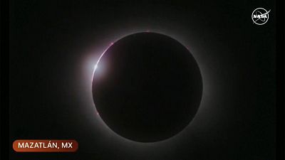 Eclipse solaire totale observée à Mazatlan, Mexique, lundi 8 avril 2024. 