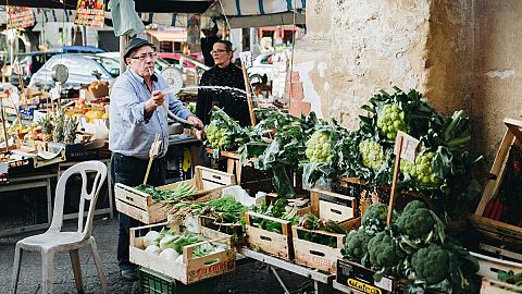 The best food in the world? A market selling fresh produce in Sicily