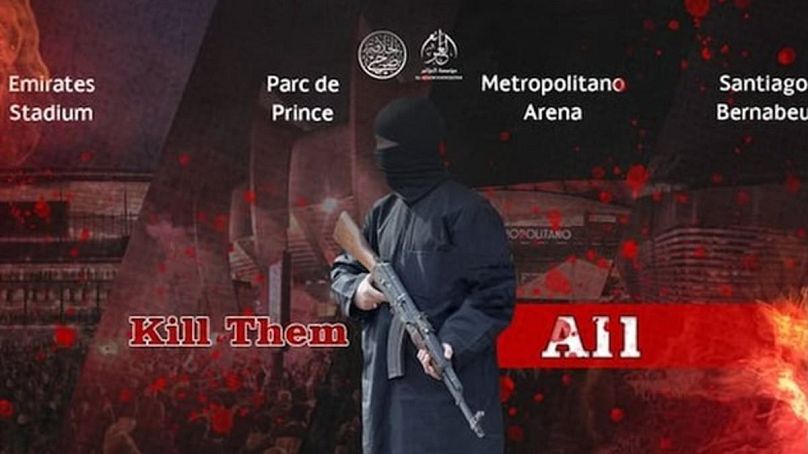 An Islamic State post calling for attacks on Champions League matches.