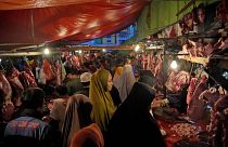Mercado de abastos en Indonesia.