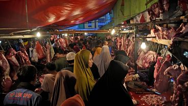 Mercado de abastos en Indonesia.