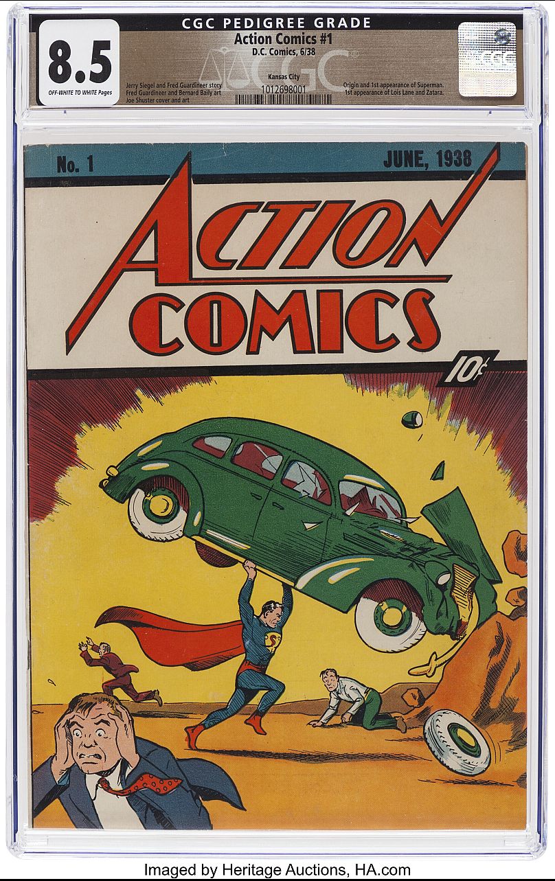 Action Comics No. 1, the comic book that introduced Superman to the world in 1938, which sold for $6 million