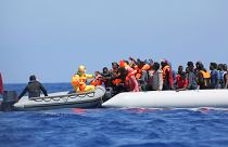 Migrantes en el Mediterráneo.