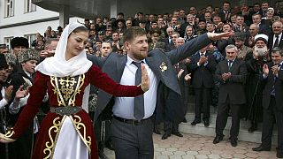 رمضان قدیروف، رئیس جمهوری چچن در حال رقص محلی