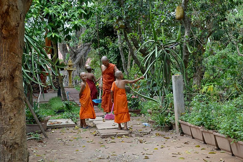 Monks in training in Siem Reap, Cambodia