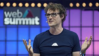 Paddy Cosgrave, CEO and founder of Web Summit, speaks at the Web Summit technology conference in Lisbon on Nov. 1, 2021.