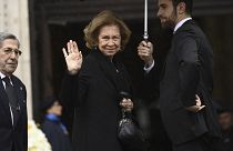 La reina Sofía de España asiste al funeral de Vittorio Emanuele de Saboya, en la Catedral de Turín, Italia, el sábado 10 de febrero de 2024.